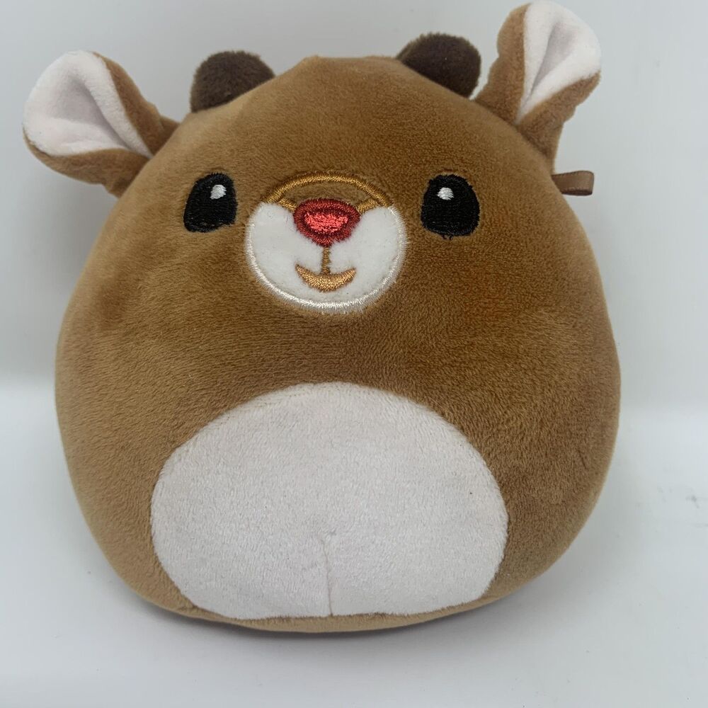 Squishmallows Reindeer Deer Brown White Belly Kellytoy Small Stuffed Plush Toy